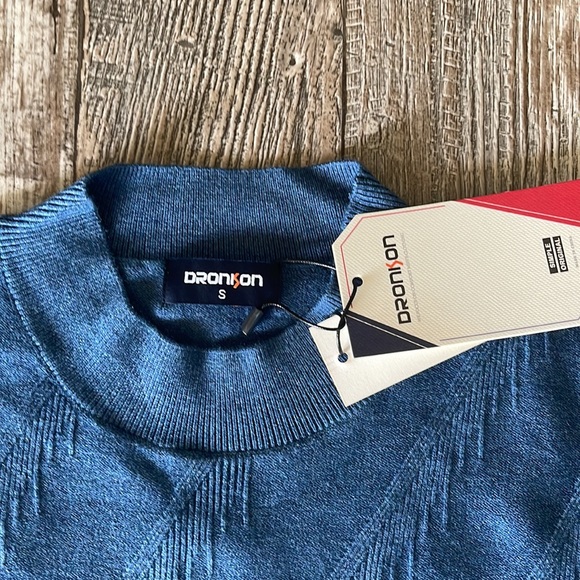 Dronison Mens Sweaters Blue,Small - Picture 6 of 9